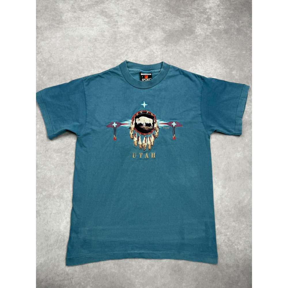 Vintage Signal Sport Shirt Adult Small Utah Embroidered Buffalo‎ Habitat 90s USA